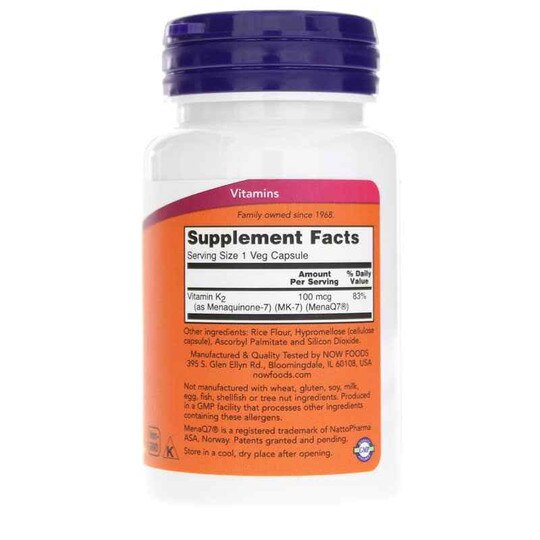 MK-7 Vitamin K-2 100 Mcg, NOW